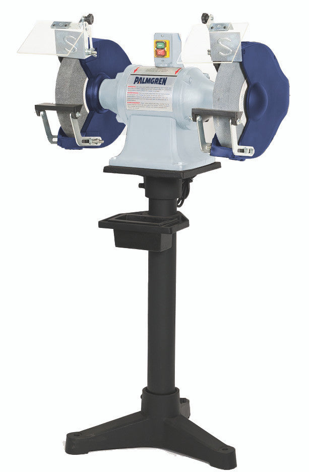 Palmgren 12" 2HP, 220V, Single Phase Bench Grinder W/ Pedestal Stand & Dust Collection
