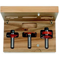 CMT 855.803.11 3-Piece Glass Panel Set in Hardwood Case, 1/2-Inch Shank, Carbide-Tipped