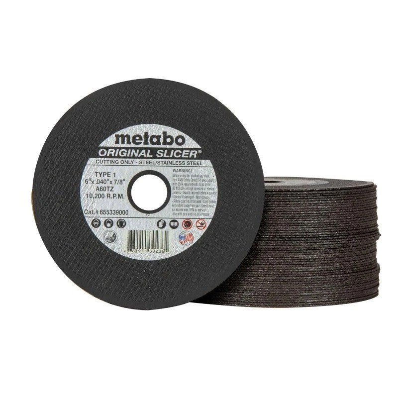 Metabo Original Slicer 6" x .040" x 7/8" A60TZ T1 Cut-Off Wheel 655339000