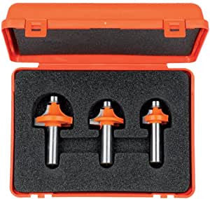 CMT 838.001.11 3-Piece Roundover Bit Set, 1/4-Inch Shank