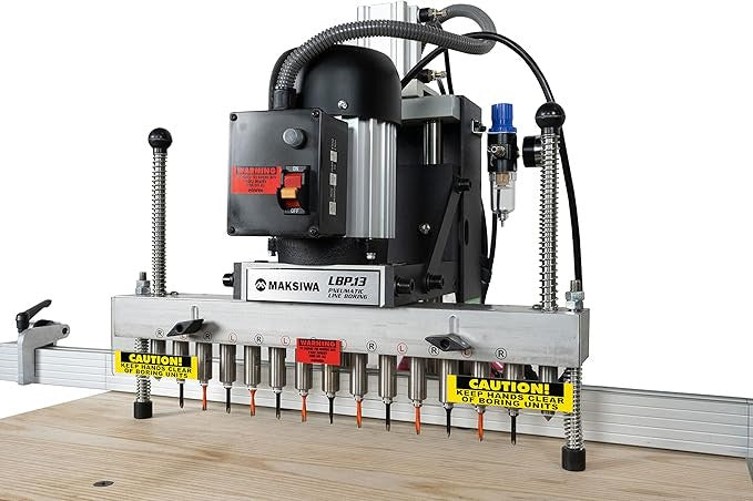 LBP.13, Maksiwa Pneumatic Line Boring Machine, 13 Spindle Line, 1 Phase, 110V