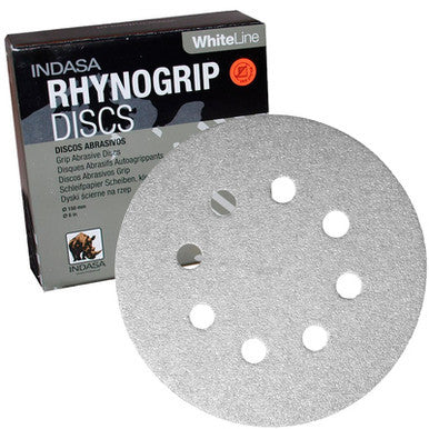 5" 8 Hole Rhynogrip Hook & Loop Discs (Box of 50) | 220 Grit AP | Indasa 55-220