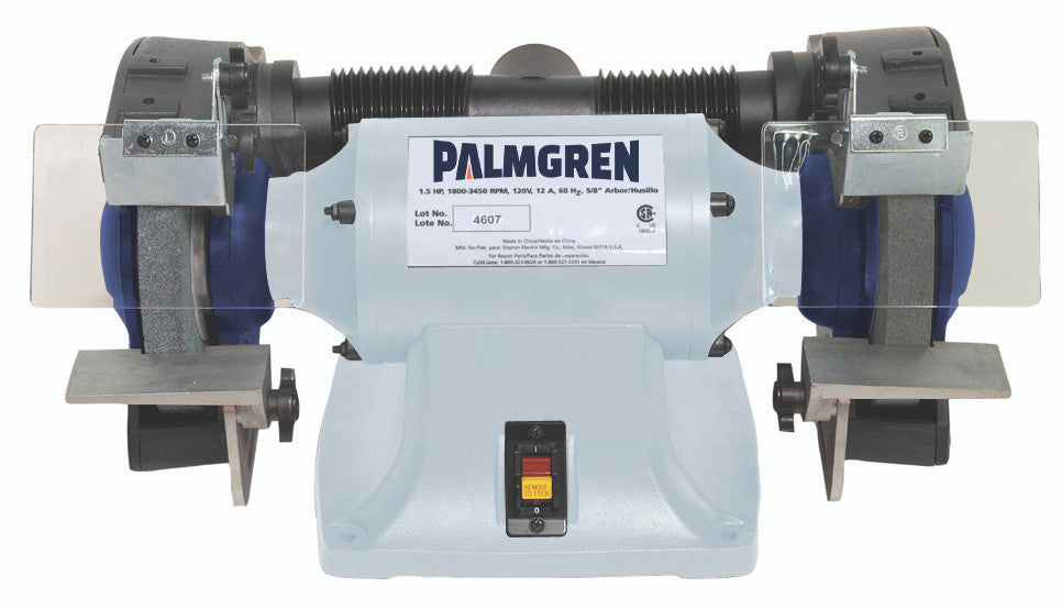Palmgren 8" 3/4HP 3 Phase Bench Grinder W/ Dust Collection