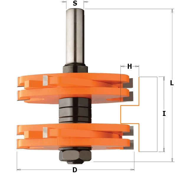 CMT 800.628.11 Tenon Router Bit, 3-Inch Diameter, 1/2-Inch Shank
