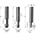 CMT 843.063.11-X50 50-Pcs Carbide Trimmer Bit, 7 Cutting Angle