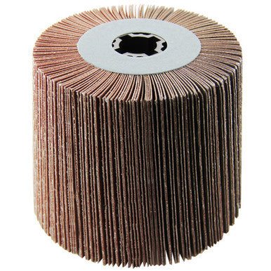 4 x 4 x 3/4 In. Quad-Keyway Abrasive Flap Wheel Drum / Roll | 240 Grit Aluminum Oxide | Metabo 623482000