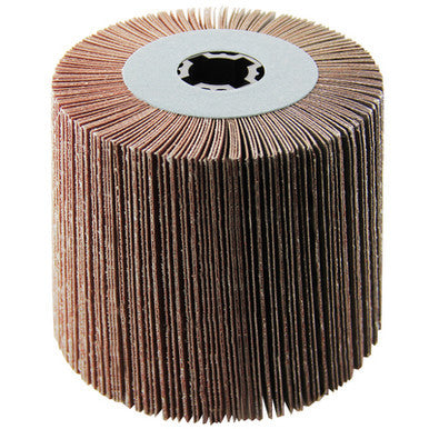 4 x 4 x 3/4 In. Quad-Keyway Abrasive Flap Wheel Drum / Roll | 40 Grit Aluminum Oxide | Metabo 623477000