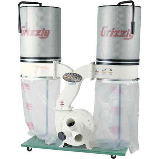 Grizzly G0562ZP 240V 3 HP Double Canister Dust Collector Aluminum Impeller
