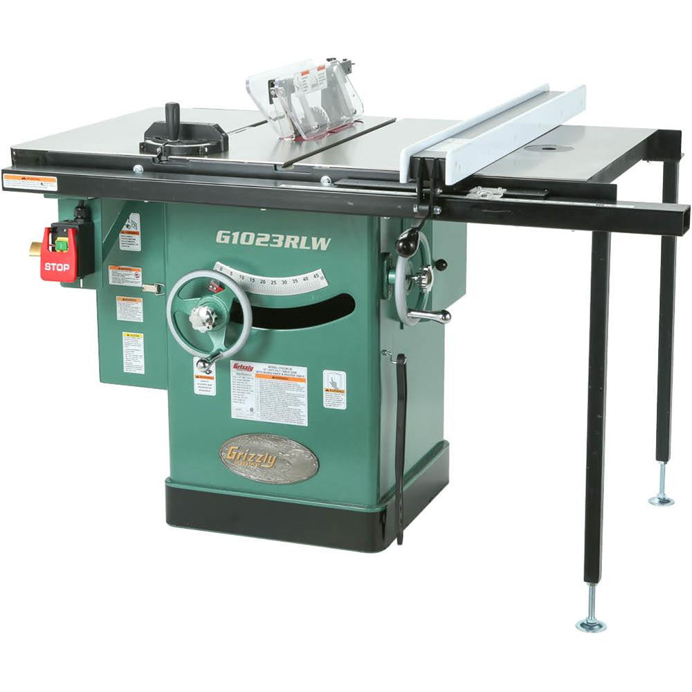 Grizzly Industrial 10” 3 HP 240V Cabinet Left-Tilting Table Saw G1023RLW