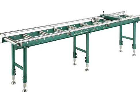 Grizzly T28174 - 14" x 118" Heavy-Duty Roller Table with Work Stop