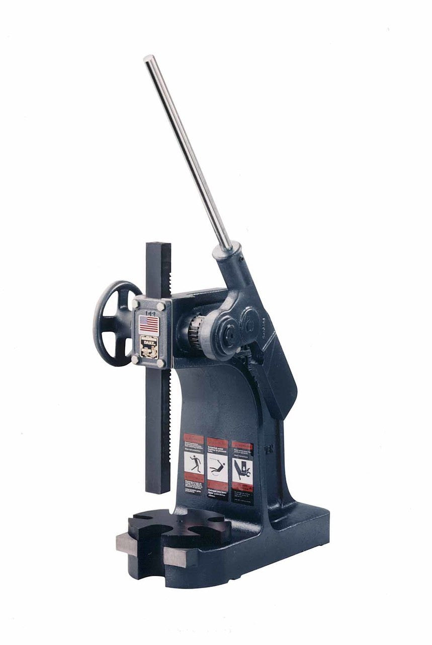 Dake 902001 Model 1-1/2 3-Ton Ratchet Lever Arbor Press | Fixed Table