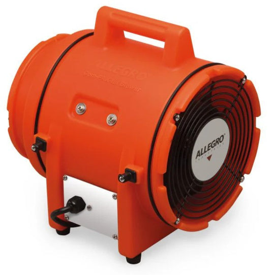 Allegro 8" Axial Explosion-Proof (EX) Plastic Blower with Compact Canister and 50' Statically Conductive Ducting, 46 lbs. (220V AC/50 Hz)