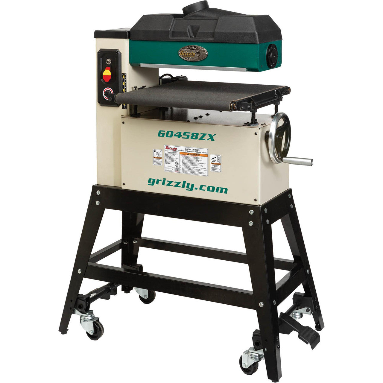 Grizzly G0458ZX - 18" 1-1/2 HP Open-End Drum Sander w/ VS Feed