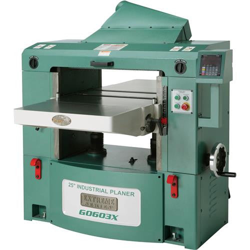 Grizzly G0603X - 25" 15 HP 3-Phase Extreme Duty Planer w/ Helical Cutterhead