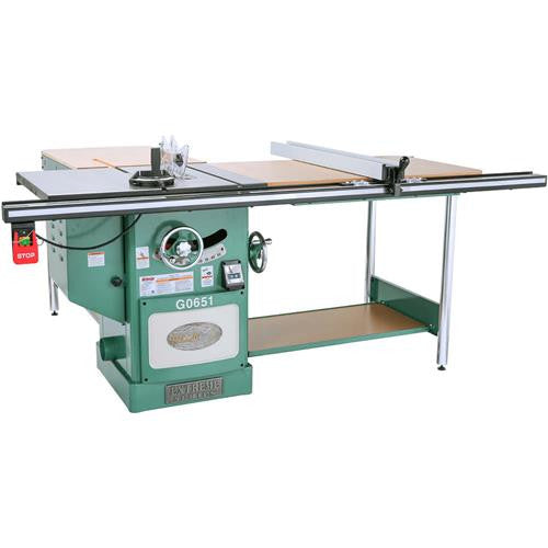 Grizzly Industrial 10” 3 HP 220V Heavy Duty Cabinet Table Saw with Riving Knife G0651