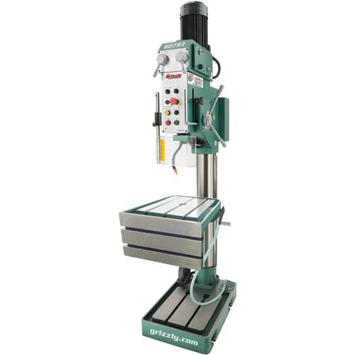Grizzly G0793 - Heavy-Duty Drill Press with Auto-Feed, Tapping and L-Table