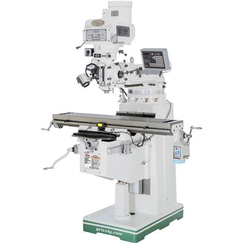 Grizzly G0797 - 10" x 50" 3 HP Variable-Speed Vertical Mill with Power Feed and DRO