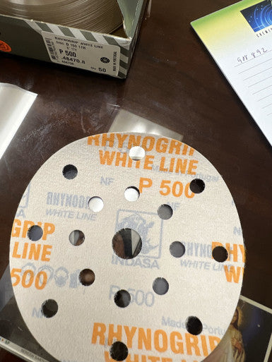 RHYNOGRIP WHITE LINE DISC 6'' 17F P500  (50)