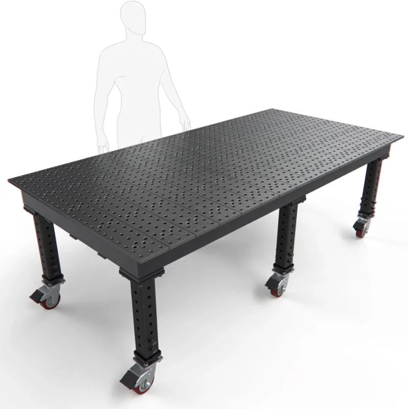 BUILDPRO MAX Welding Table 8' x 4' (Nitrided) w/Adjustable Legs & Casters TMQRC59648F