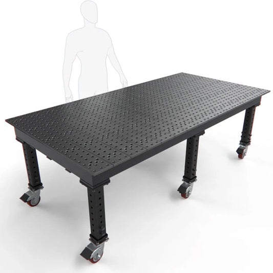 BUILDPRO MAX Welding Table 8' x 4' (Nitrided) w/Adjustable Legs & Casters TMQRC59648F