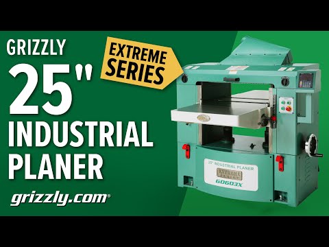 Grizzly G0603X - 25" 15 HP 3-Phase Extreme Duty Planer w/ Helical Cutterhead