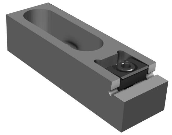 Mitee-Bite® Modular Pitbull® Clamp, Slotted Medium Size, Blunt Edge, 3,600 lbf Holding Force. Use M12 Mounting Screws.