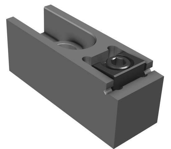 Mitee-Bite® Modular Pitbull® Clamp, Slotted Large Size, Blunt Edge, 6,000 lbf Holding Force. Use M16 Mounting Screws.